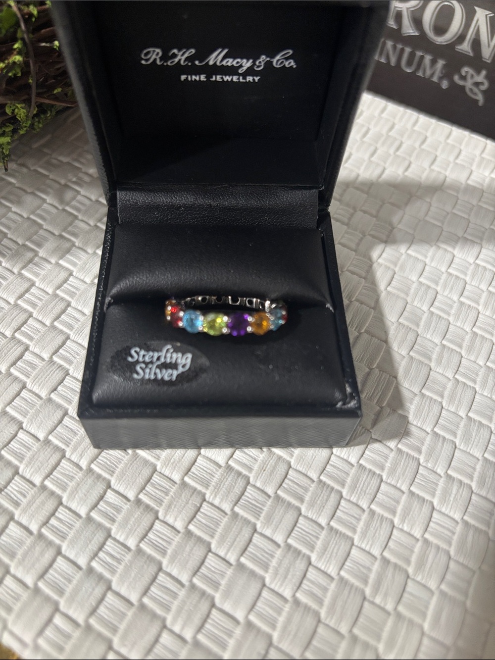 Macy's Sterling Silver 925 Multi-Gem Color Band